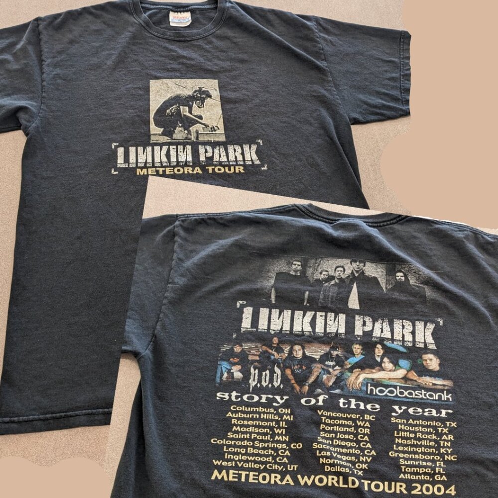 Linkin Park VTG Meteora concert tour t-shirt 2004 y2k